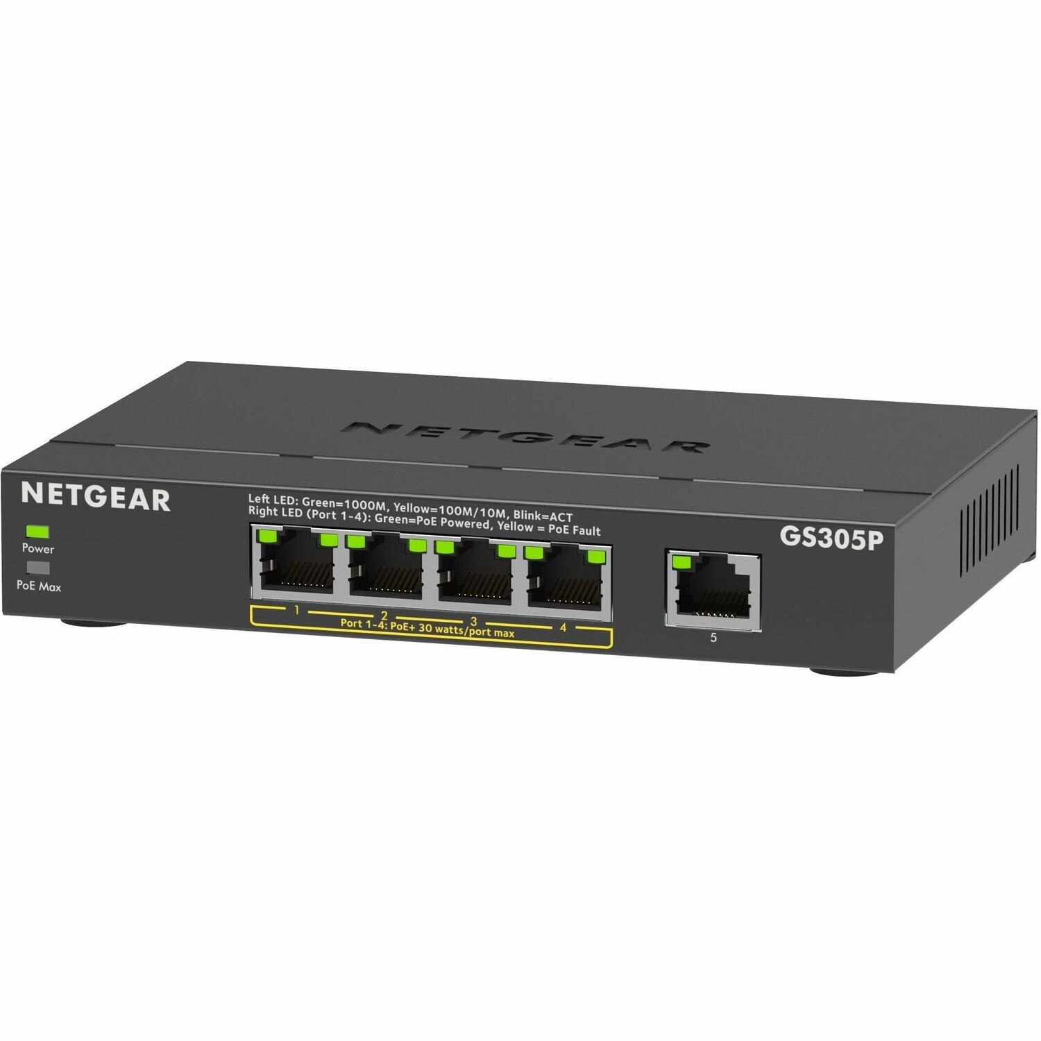 Netgear 300 GS305Pv3 5 Ports Ethernet Switch - Gigabit Ethernet - 10/100/1000Base-T