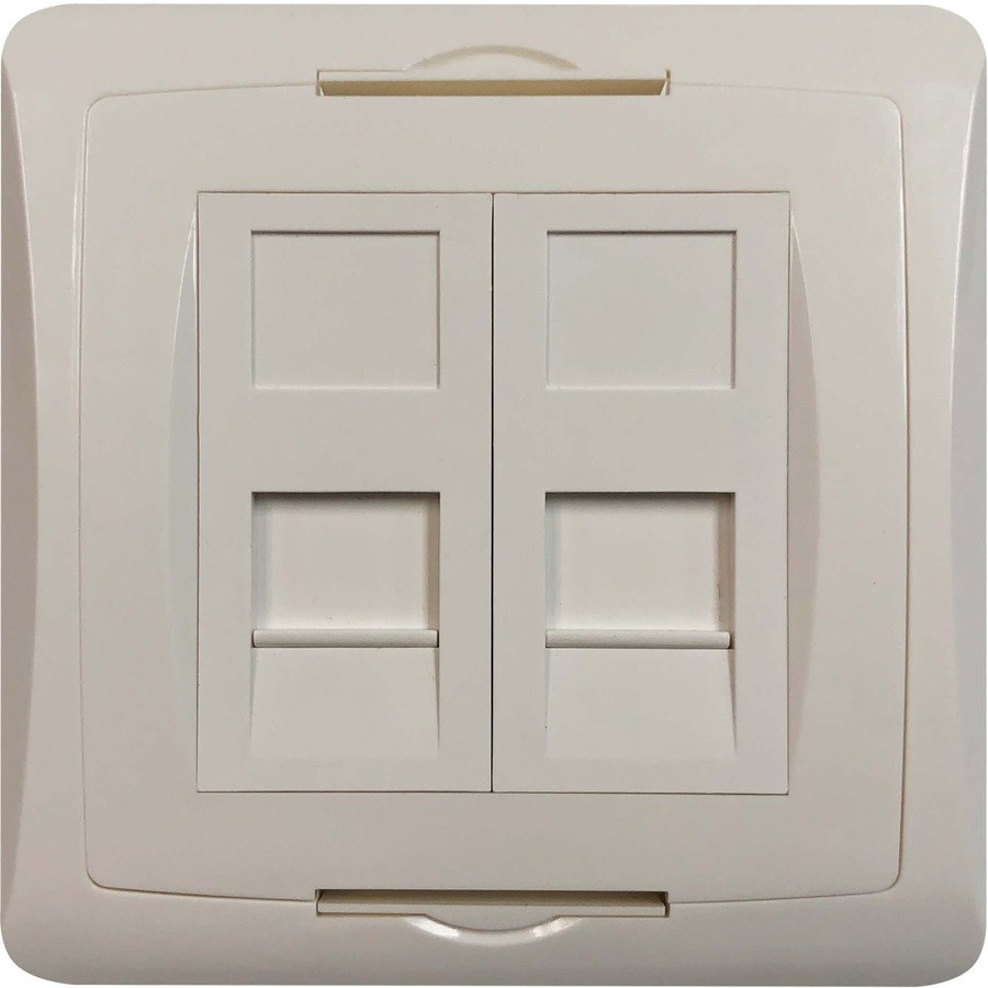 Tripp Lite by Eaton 2-Port UK-Style Wall Plate, Unloaded Shuttered Module, White