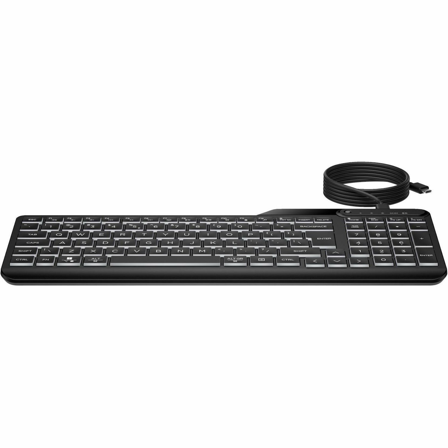 HP 400 Keyboard - Cable Connectivity - USB Type A Interface - LED - Black