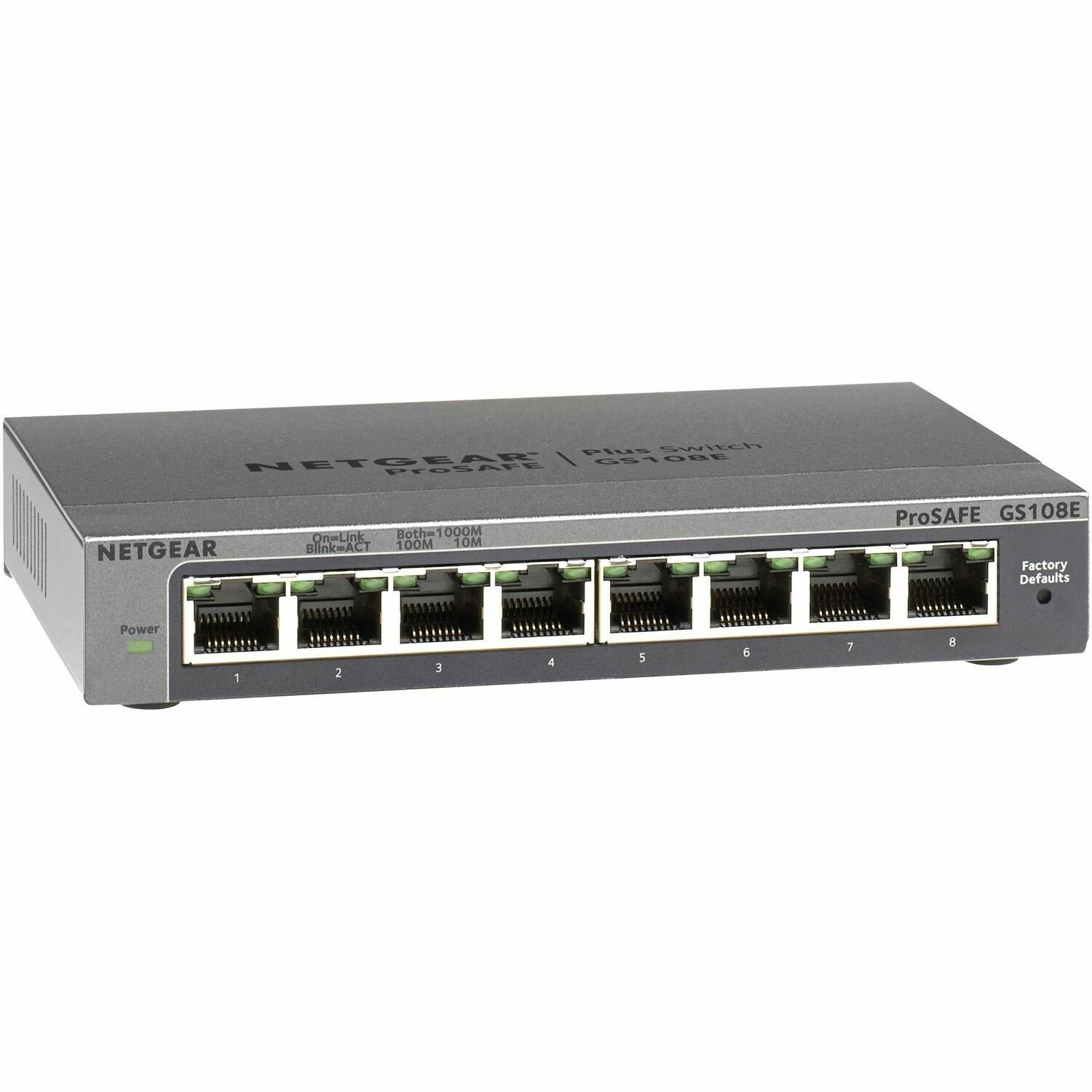 Netgear ProSafe Plus GS108E 8 Ports Ethernet Switch - Gigabit Ethernet - 10/100/1000Base-T - Grey