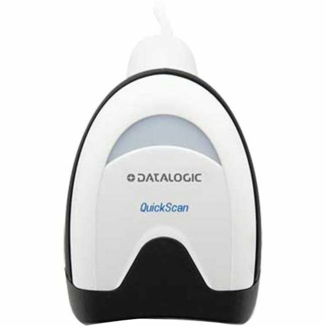 Datalogic QuickScan QD-2500 Retail, Self-checkout, Commercial Service, Hospitality, Transportation, Government Handheld Barcode Scanner Kit - Cable Connectivity - White