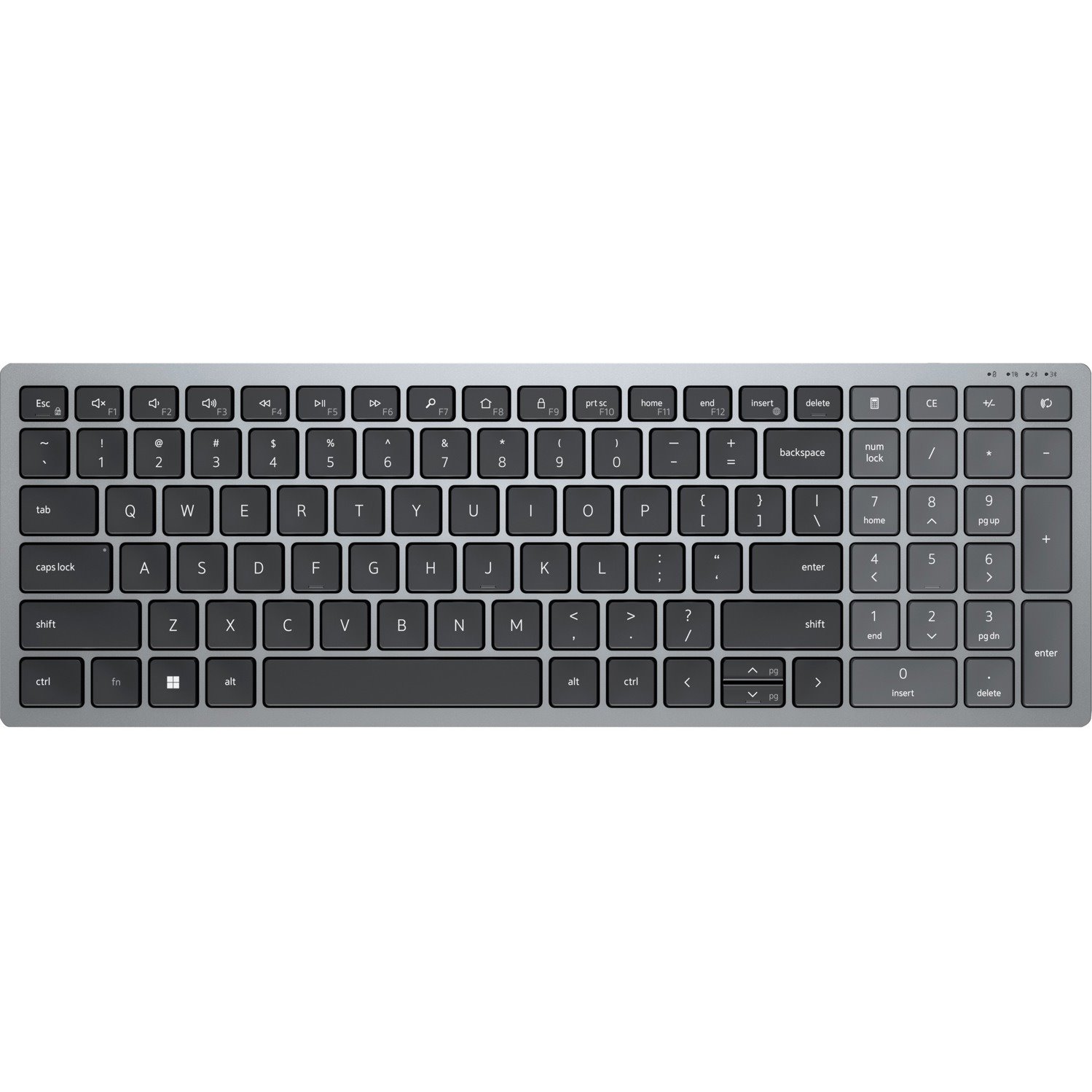Dell Compact KB740 Keyboard - Wireless Connectivity - English (US) - QWERTY Layout - Titan Gray