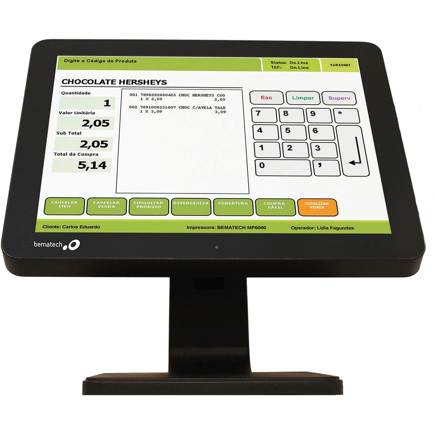 Bematech LE1015 15" Class LCD Touchscreen Monitor - 12 ms