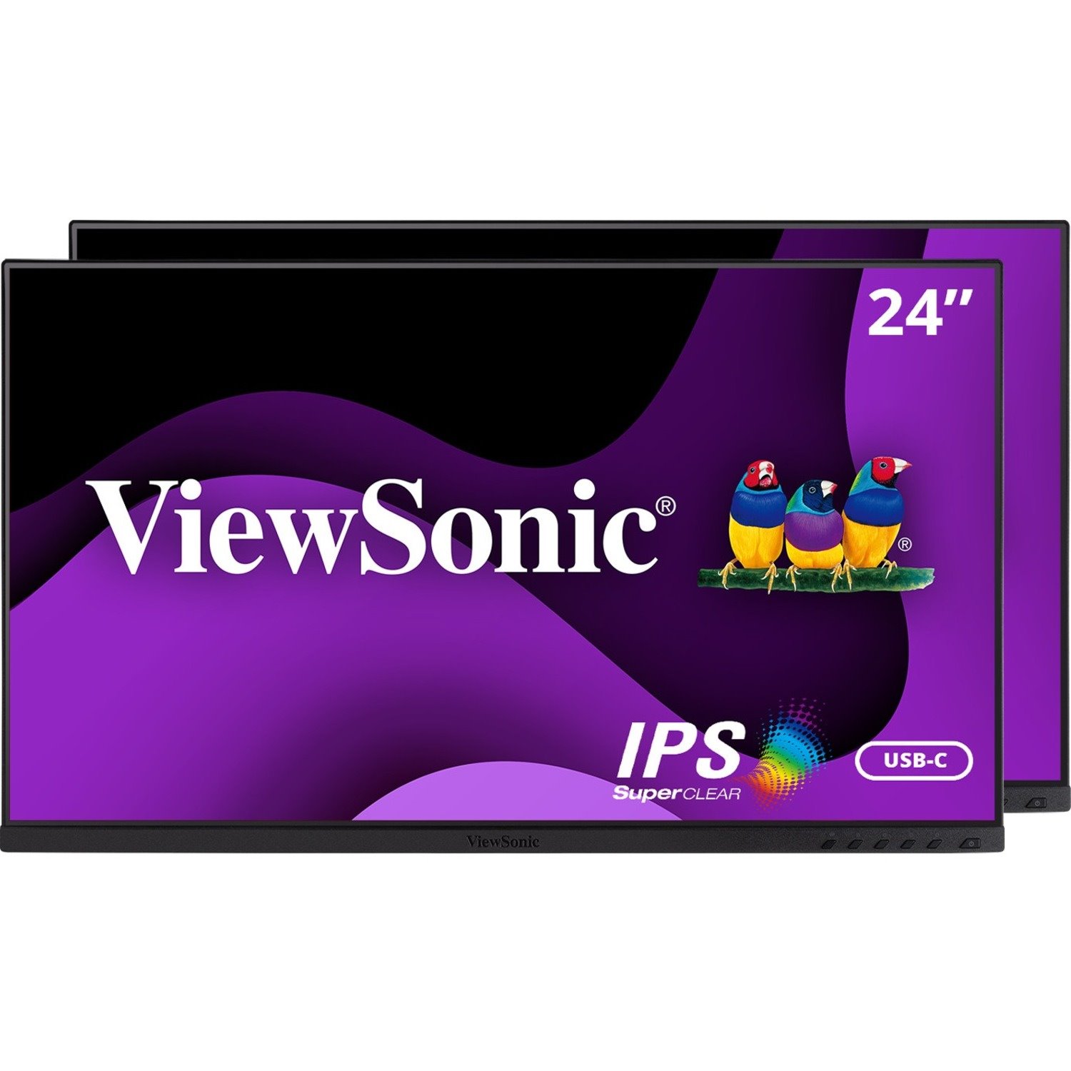 ViewSonic VG2455_56A_H2 24 Inch Dual Pack Head-Only 1080p IPS Monitors with USB C 3.2 with 90W Power Delivery, Docking Built-In, HDMI, VGA for Home and Office