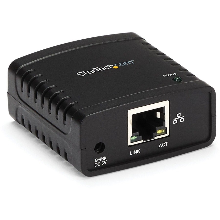 StarTech.com 10/100Mbps Ethernet to USB 2.0 Network Print Server - Windows 10 - LPR - LAN USB Print Server Adapter (PM1115U2)