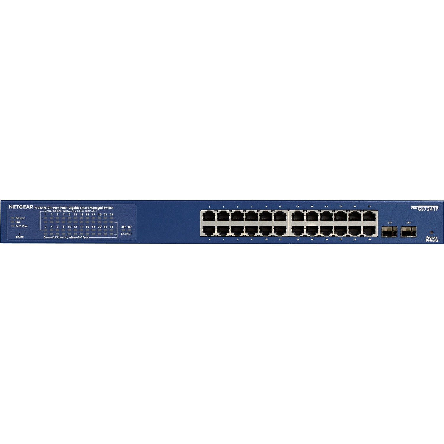 Netgear GS724TPv2 24 Ports Manageable Ethernet Switch - Gigabit Ethernet - 1000Base-T, 1000Base-X