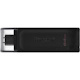 Kingston DataTraveler 70 DT70 64 GB USB 3.2 (Gen 1) Type C Flash Drive - Black