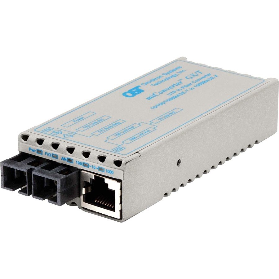 miConverter 10/100/1000 Gigabit Ethernet Fiber Media Converter RJ45 SC Single-Mode 34km Wide Temp