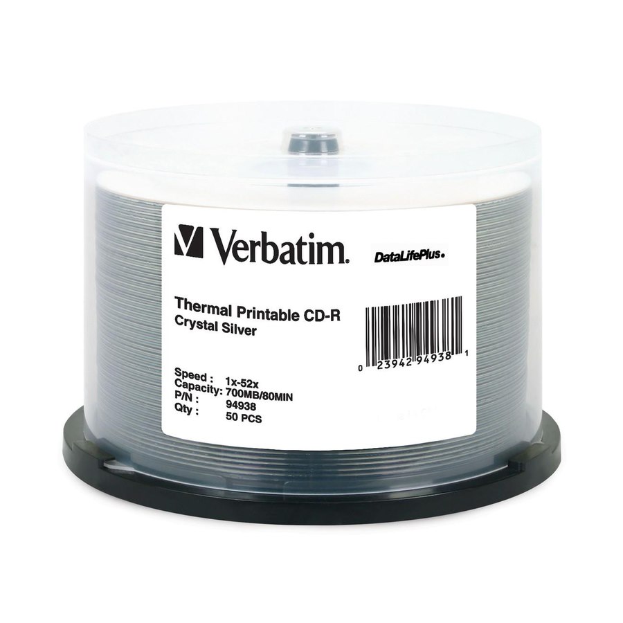 Verbatim DataLifePlus 94938 CD Recordable Media - CD-R - 52x - 700 MB - 50 Pack Spindle - Crystal