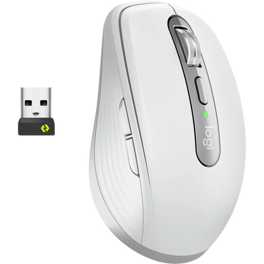Logitech MX Anywhere 3 for Business Mouse - Bluetooth - USB Type A - Darkfield - 6 Button(s) - Pale Gray