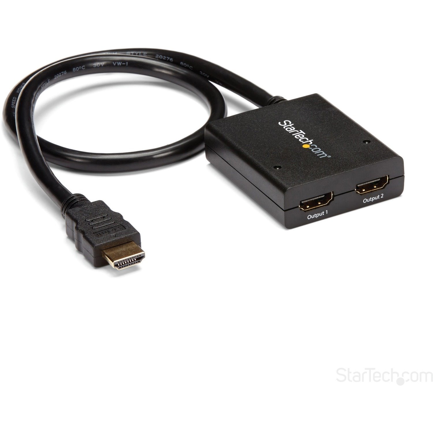 StarTech.com HDMI Splitter 1 In 2 Out - 4k 30Hz - 2 Port - Supports 3D video - Powered HDMI Splitter - HDMI Audio Splitter