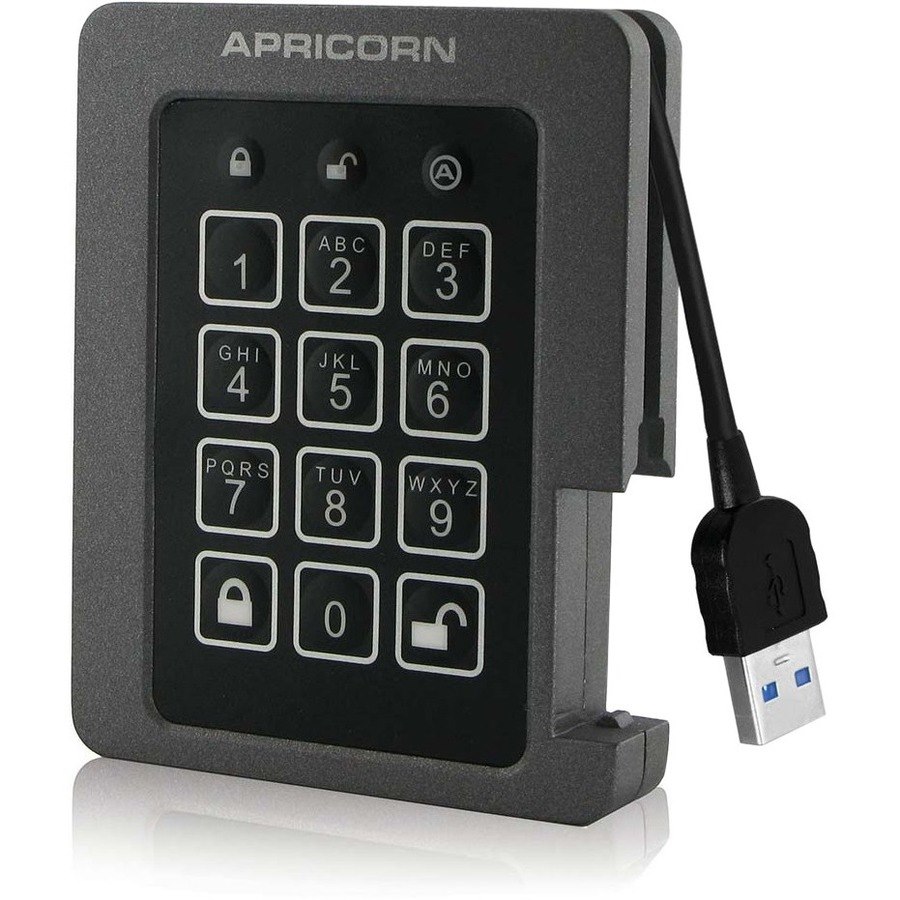 Apricorn Aegis Padlock ASSD-3PL256-2TBF 2 TB Solid State Drive - 2.5" Internal - Black - TAA Compliant