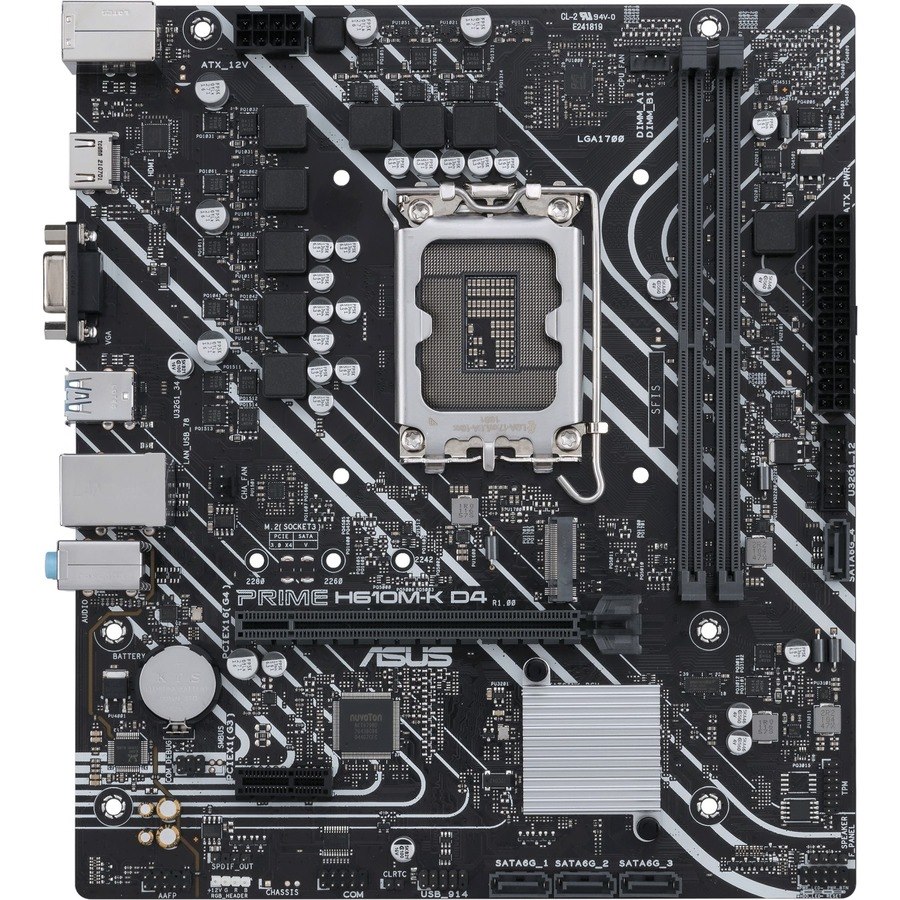 Asus Prime H610M-K D4 Desktop Motherboard - Intel Chipset - Socket LGA-1700 - Micro ATX