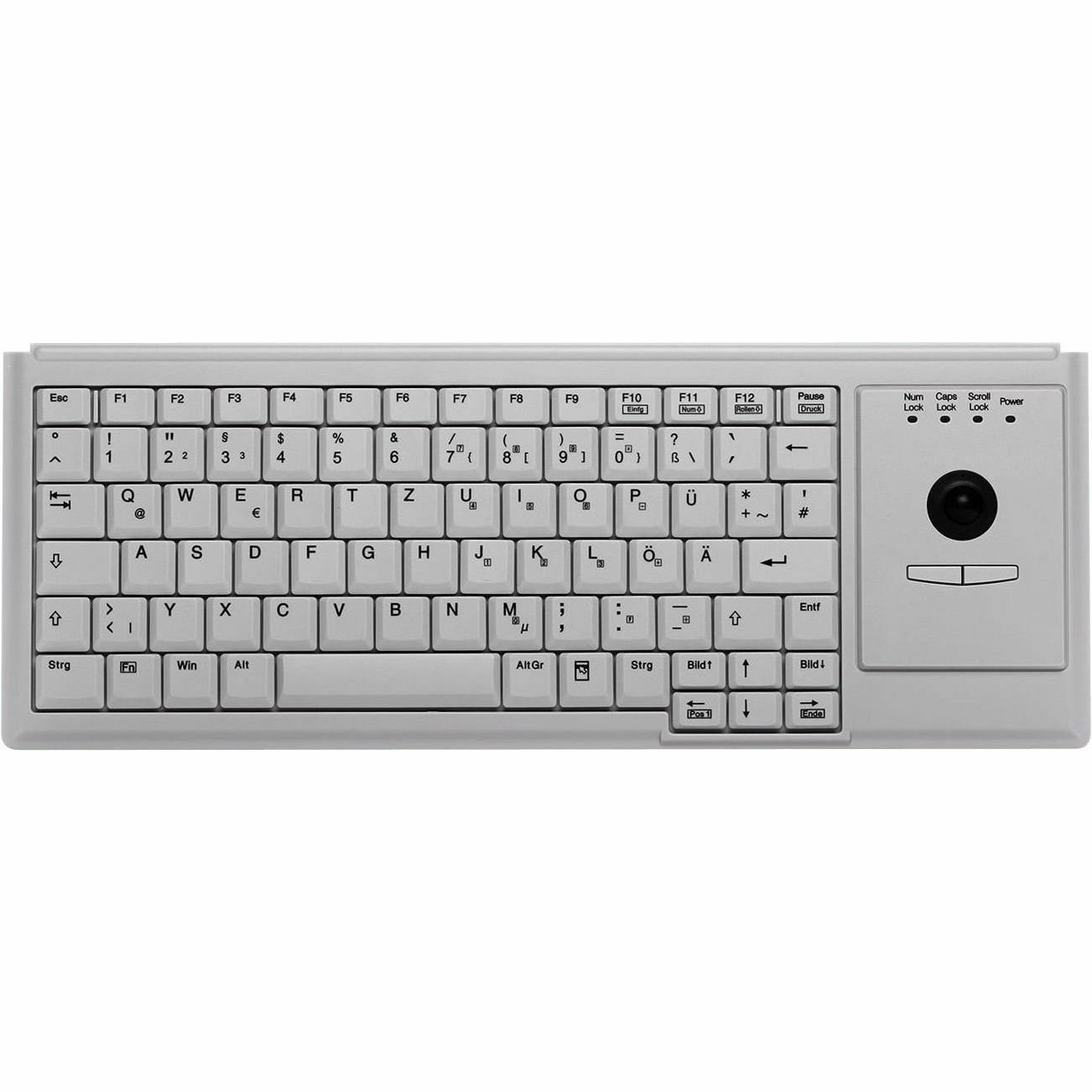 Active Key Keyboard - Cable Connectivity - PS/2 Interface - Trackball - English (UK) - Light Grey