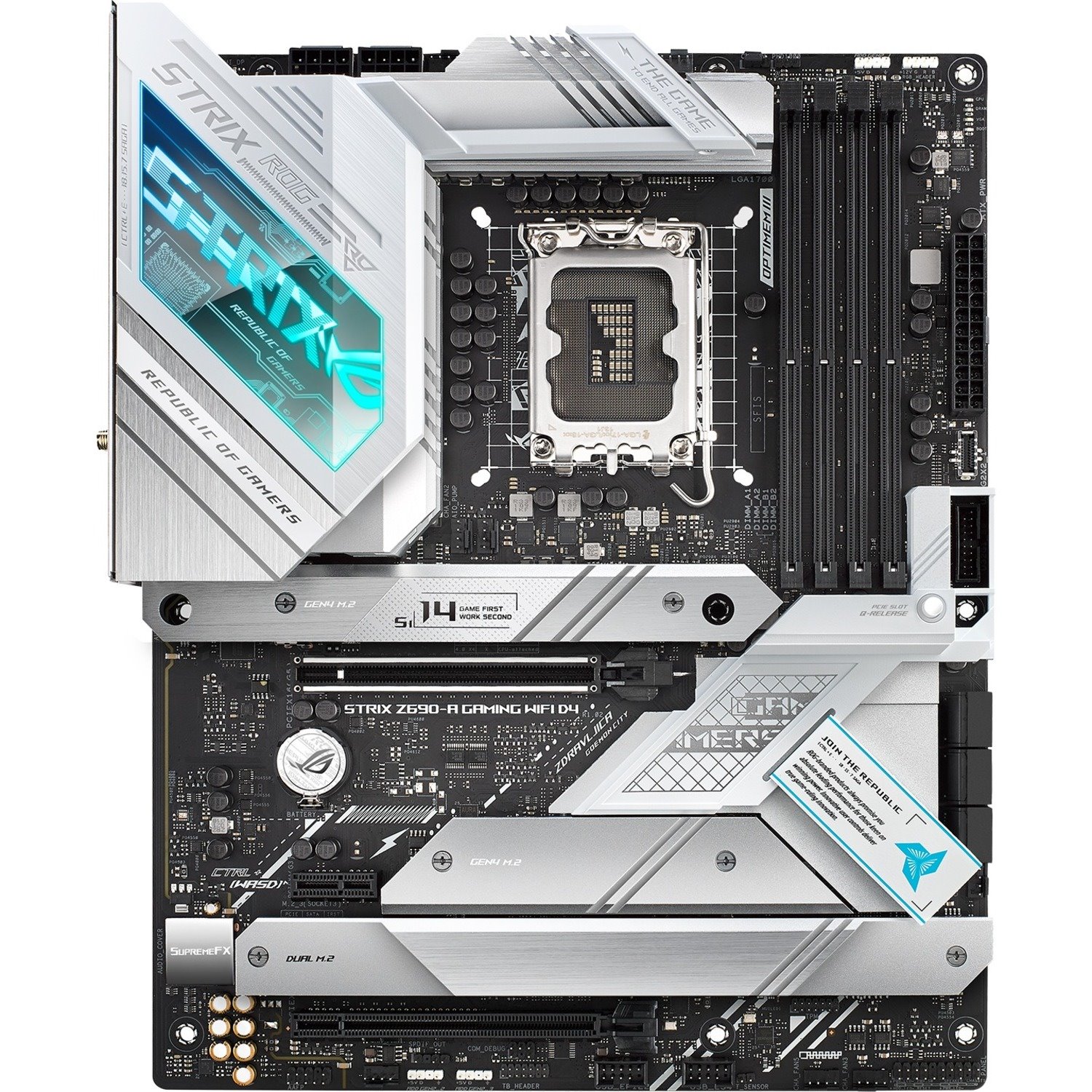 Asus Strix Z690-A GAMING WIFI D4 Desktop Motherboard - Intel Z690 Chipset - Socket LGA-1700 - Intel Optane Memory Ready - ATX