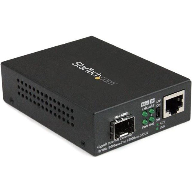 StarTech.com Gigabit Ethernet Fiber Media Converter with Open SFP Slot - Supports 10/100/1000 Networks