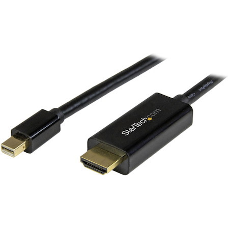 StarTech.com 3ft (1m) Mini DisplayPort to HDMI Cable, 4K 30Hz Video, Mini DP to HDMI Adapter/Converter Cable, mDP to HDMI Monitor/Display