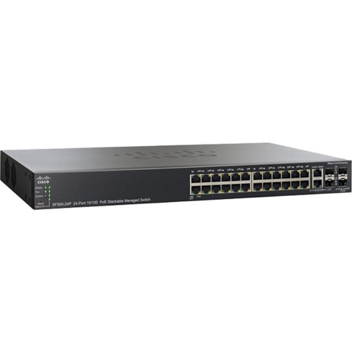 Cisco SF500-24P 24-Port 10 100 PoE Stackable Managed Switch