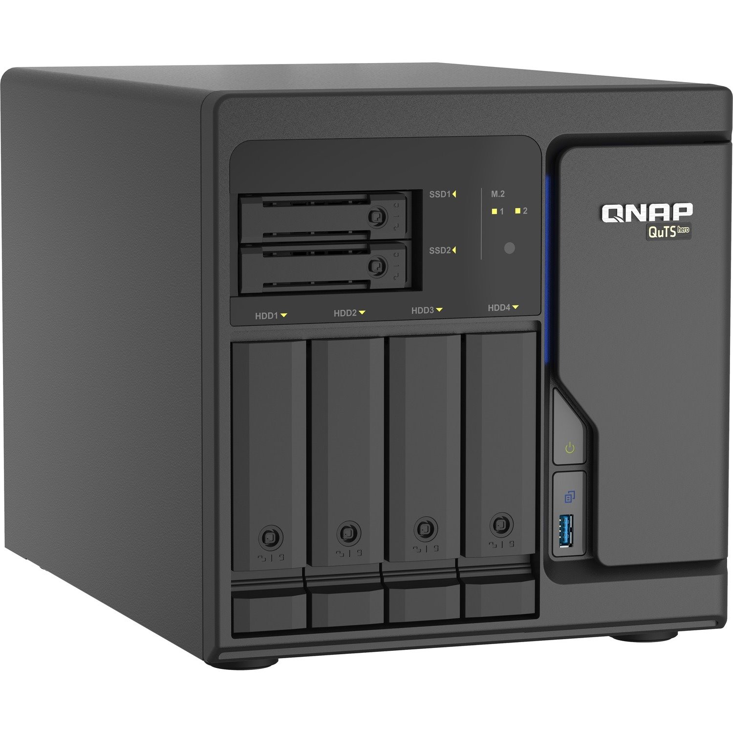 QNAP Cost-effective Intel Xeon D desktop QuTS Hero NAS with Quad-port 2.5GbE