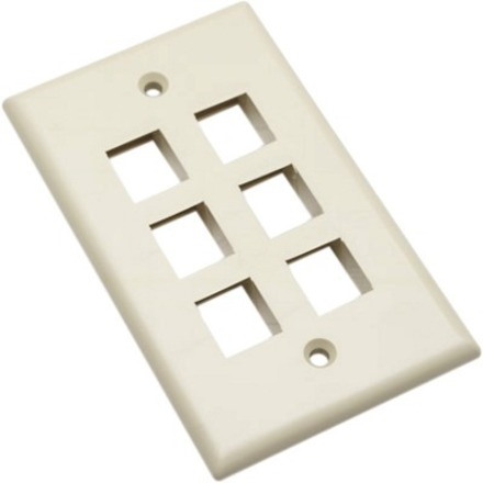 Intellinet Network Solutions 6 Outlet Wall Plate, Ivory