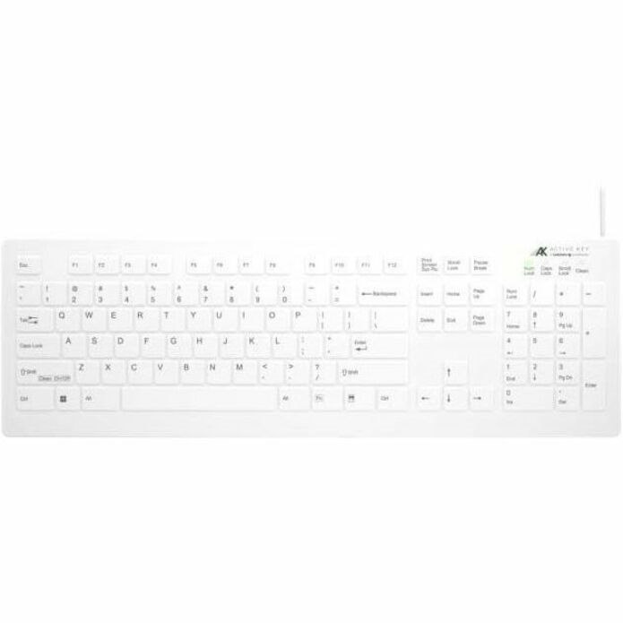 Active Key AK-C8112 Keyboard - Cable Connectivity - USB Type A Interface - English (US) - White