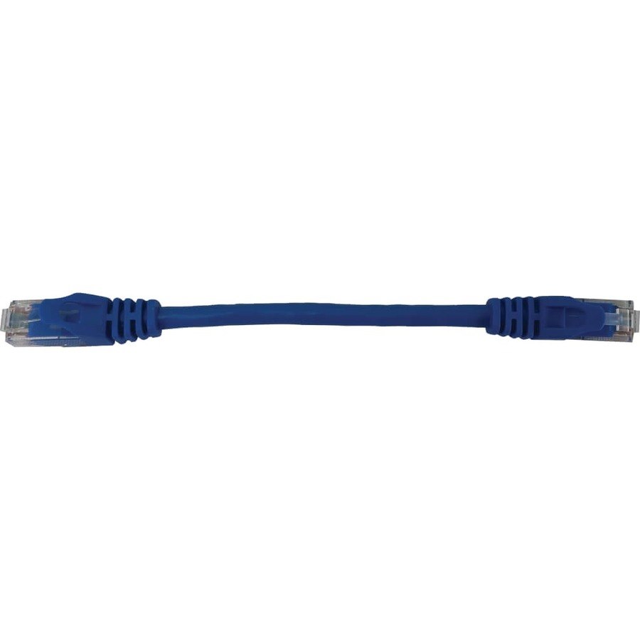 Eaton Tripp Lite Series Cat6a 10G Snagless Molded UTP Ethernet Cable (RJ45 M/M), PoE, Blue, 6 in. (15 cm)