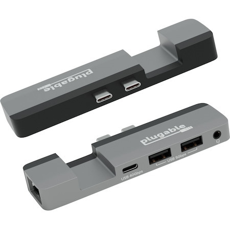 Plugable 5-in-1 USB C Hub Multiport Adapter for MacBook Pro 14/16 Inch and Macbook Air M2, designed for Magsafe