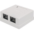 Intellinet Network Solutions Cat5e UTP Mount Box, 2 Port, Locking Function, White