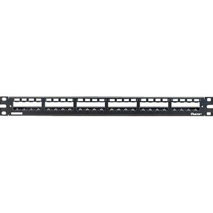 Panduit 24-Port All Metal Modular Patch Panel with Strain Relief Bar, 1 RU