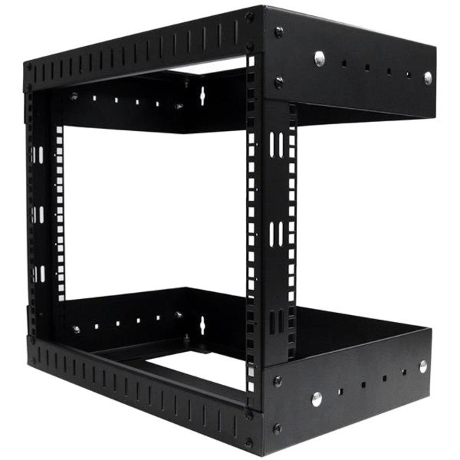 StarTech.com 2-Post 8U Heavy-Duty Wall Mount Network Rack, 19" Open Frame Server Rack with Adjustable Depth, Data Rack for IT Equipment~