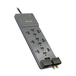 Belkin 12-Outlet Home/Office Surge Protector w/Phone/Ethernet/Coax Protection - 10 foot Cable - Black - 3996 Joules