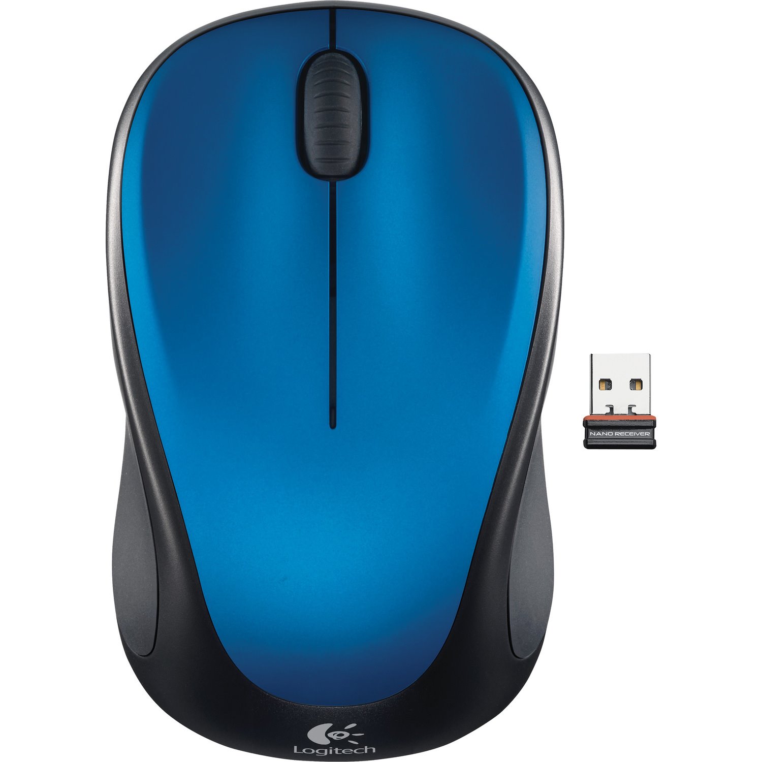 Logitech M235 Mouse - Radio Frequency - USB - Optical - Blue