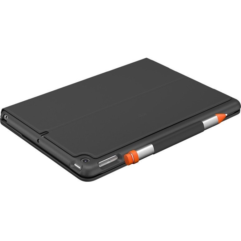 Logitech Slim Folio Keyboard/Cover Case (Folio) Apple, Logitech iPad (7th Generation) Tablet - Graphite