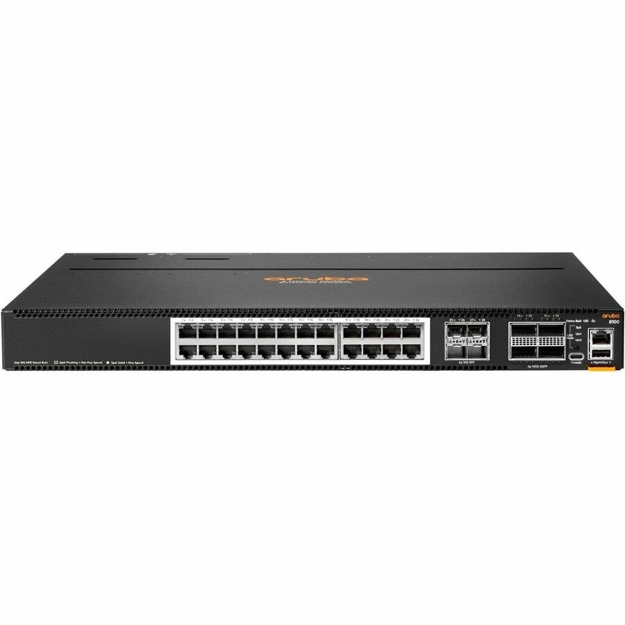 Aruba CX 8100 24XT4XF4C Manageable Ethernet Switch - 10 Gigabit Ethernet, 100 Gigabit Ethernet - 10GBase-X, 100GBase-X, 10Base-T