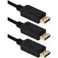 QVS 3-Pack 10ft DisplayPort Digital A/V UltraHD 4K Black Cable with Latches