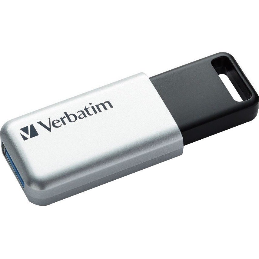 Verbatim Store 'n' Go Secure Pro 64 GB USB 3.0 Flash Drive - Silver - 256-bit AES - TAA Compliant