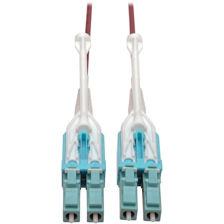 Eaton Tripp Lite Series 10G Duplex Multimode 50/125 OM4 LSZH Fiber Optic Cable (LC/LC), Push/Pull Tabs, Magenta, 9 m