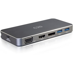 C2G USB C Docking Station - Dual Monitor Docking Station with 4K HDMI, DP, and VGA - Power Delivery up to 100W