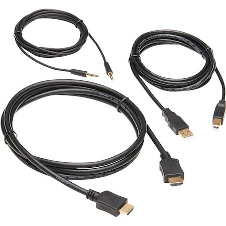 Tripp Lite by Eaton HDMI KVM Cable Kit - 4K HDMI, USB 2.0, 3.5 mm Audio (M/M), Black, 6 ft. (1.83 m)