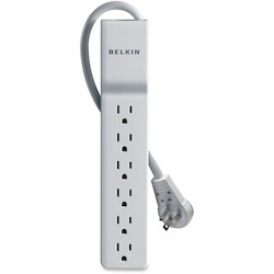 Belkin 6 Outlet Home/Office Surge Protector -Rotating plug - 8 foot cord - White -720 Joules