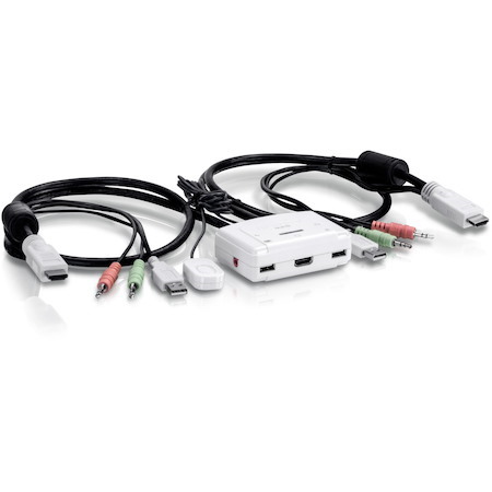 TRENDnet 2-Port HDMI KVM Switch, Control 2 Computers With One Set Of Console Controls, Full HD 1080P, HDMI And 3.5 mm Analog Audio, Monitor Switch, Windows And Mac KVM Switch Software, White, TK-215I