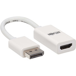 Tripp Lite by Eaton DisplayPort to HDMI Active Adapter (M/F) - 4K 60Hz, HDR, DP 1.2, HDCP 2.2, White, 6 in.