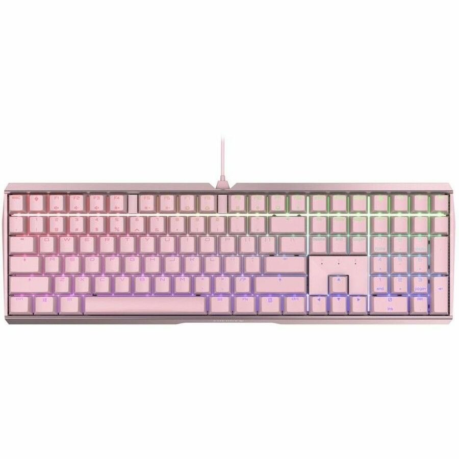 CHERRY MX 3.0S Wired RGB Keyboard, MX SILENT RED SWITCH, For Office And Gaming, Pink