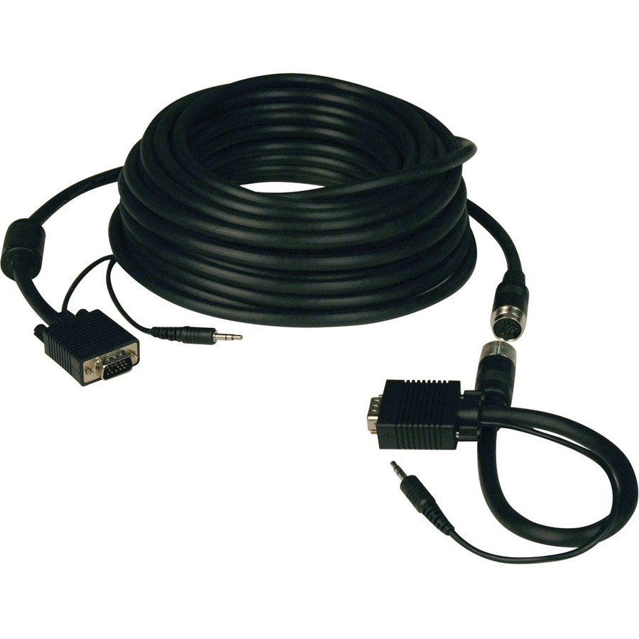 Tripp Lite by Eaton 50ft SVGA / VGA Coax Monitor Cable with Audio and RGB High Resolution Easy Pull HD15 M/M 50'