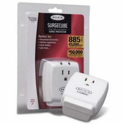Belkin 1 Outlet SurgeCube - Grounded Outlet & Protected Light Indicators for Office, Travel, Desktop - 885 Joules