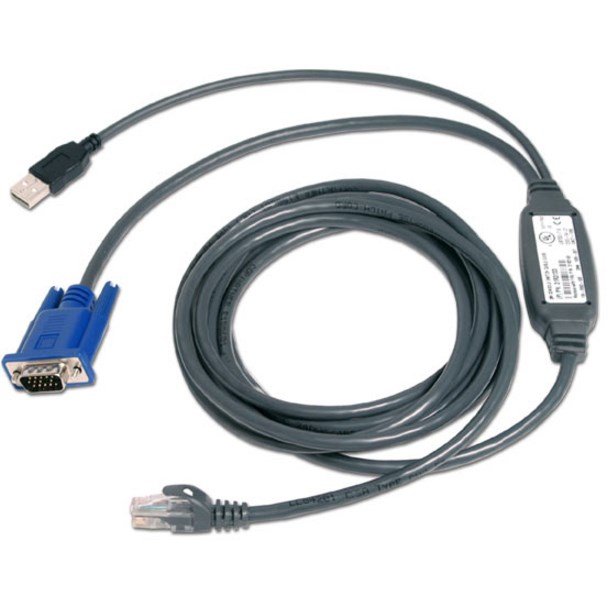 Vertiv Avocent USB Integrated Access Cable, 15 ft. With USB Type A, HD-15-Male, RJ-45-Male Connectors