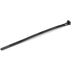 StarTech.com 8"(20cm) Reusable Cable Ties, 1-7/8"(50mm) Dia. 50lb(22Kg) Tensile Strength, Nylon, In/Outdoor, UL Listed, 100 Pack, Black