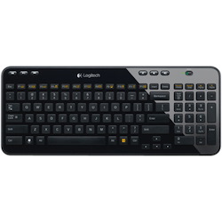 Logitech K360 Compact Wireless Keyboard for Windows, 2.4GHz Wireless, USB Unifying Receiver, 12 F-Keys, 3-Year Battery Life, Compatible with PC, Laptop (Glossy Black) (French Layout)