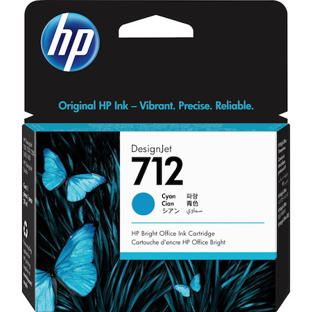 HP 712 Original Inkjet Ink Cartridge - Cyan - 1 Each