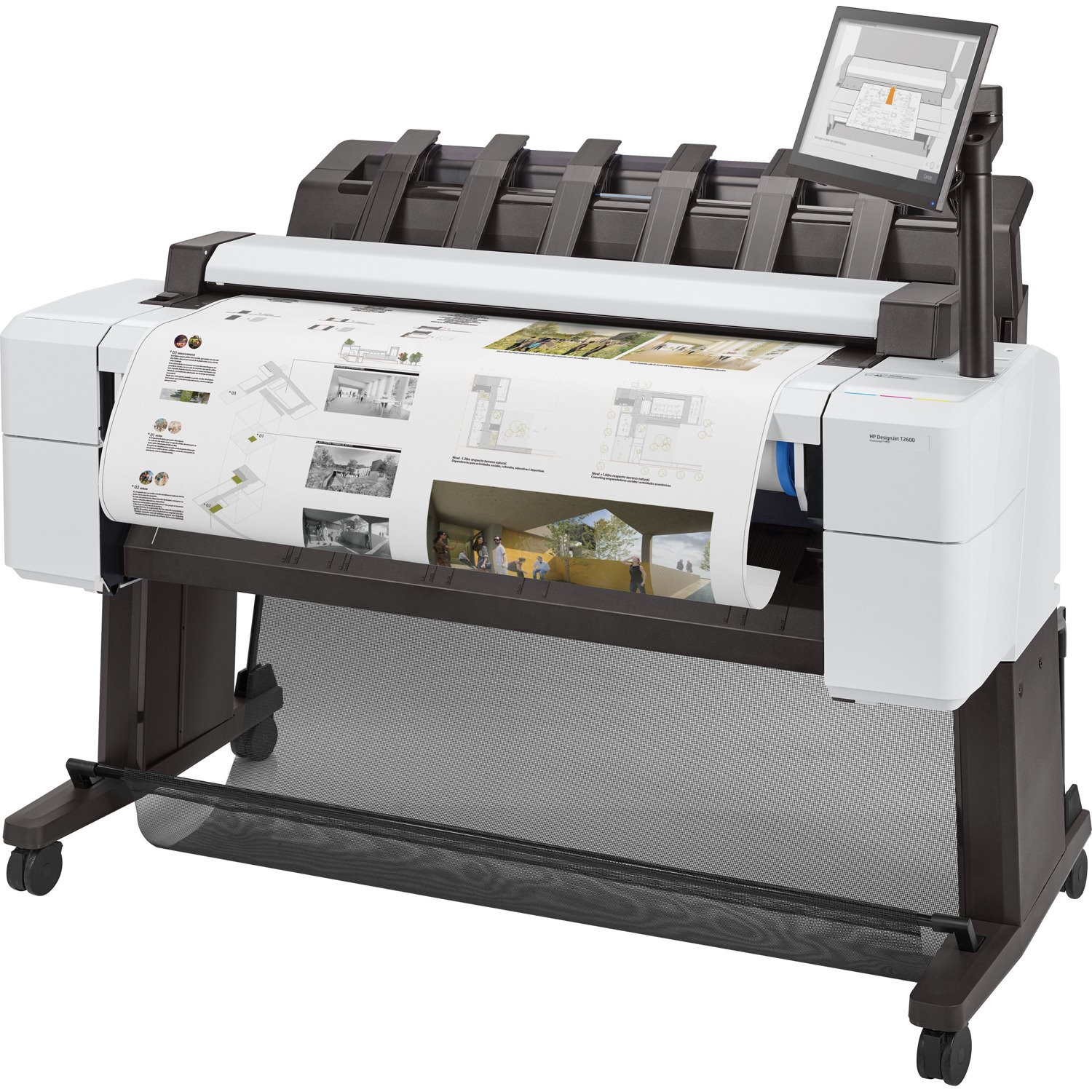 HP Designjet T2600 PostScript Inkjet Large Format Printer - Includes Printer, Scanner, Copier - 914.40 mm (36") Print Width - Colour